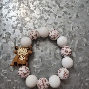 Silcone Beaded Stretchy Bracelet or Key Chain Bracelet - Western Style